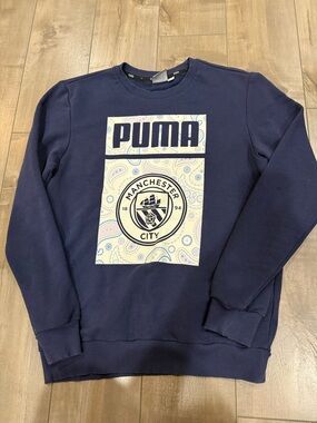 Puma Navy Crewneck with Manchester City Badge
